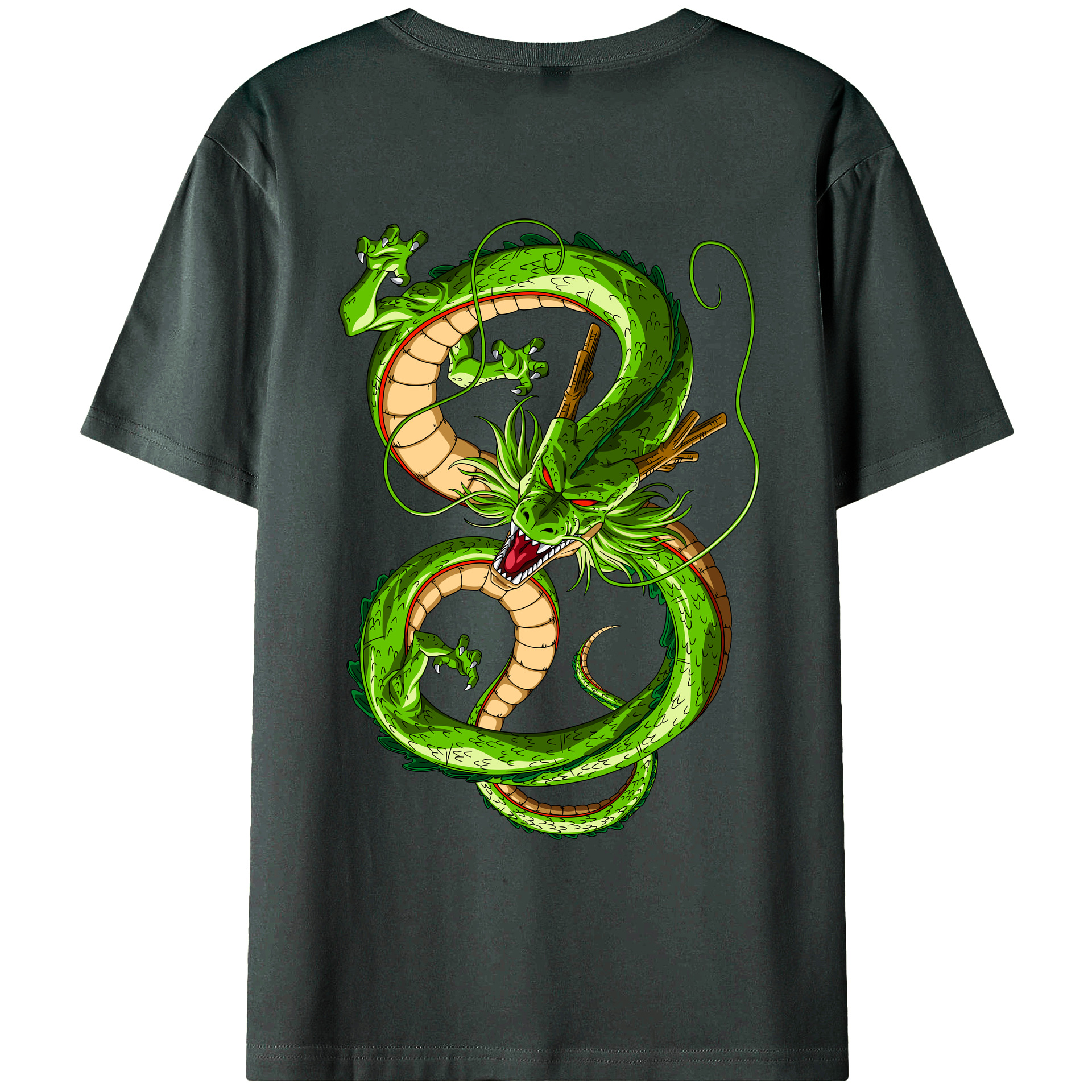 （画像用） ドラゴンボール 神龍 シェンロン DRAGON BALL Shenron 綿100％ メンズ半袖Tシャツ（バックプリント） 通気性